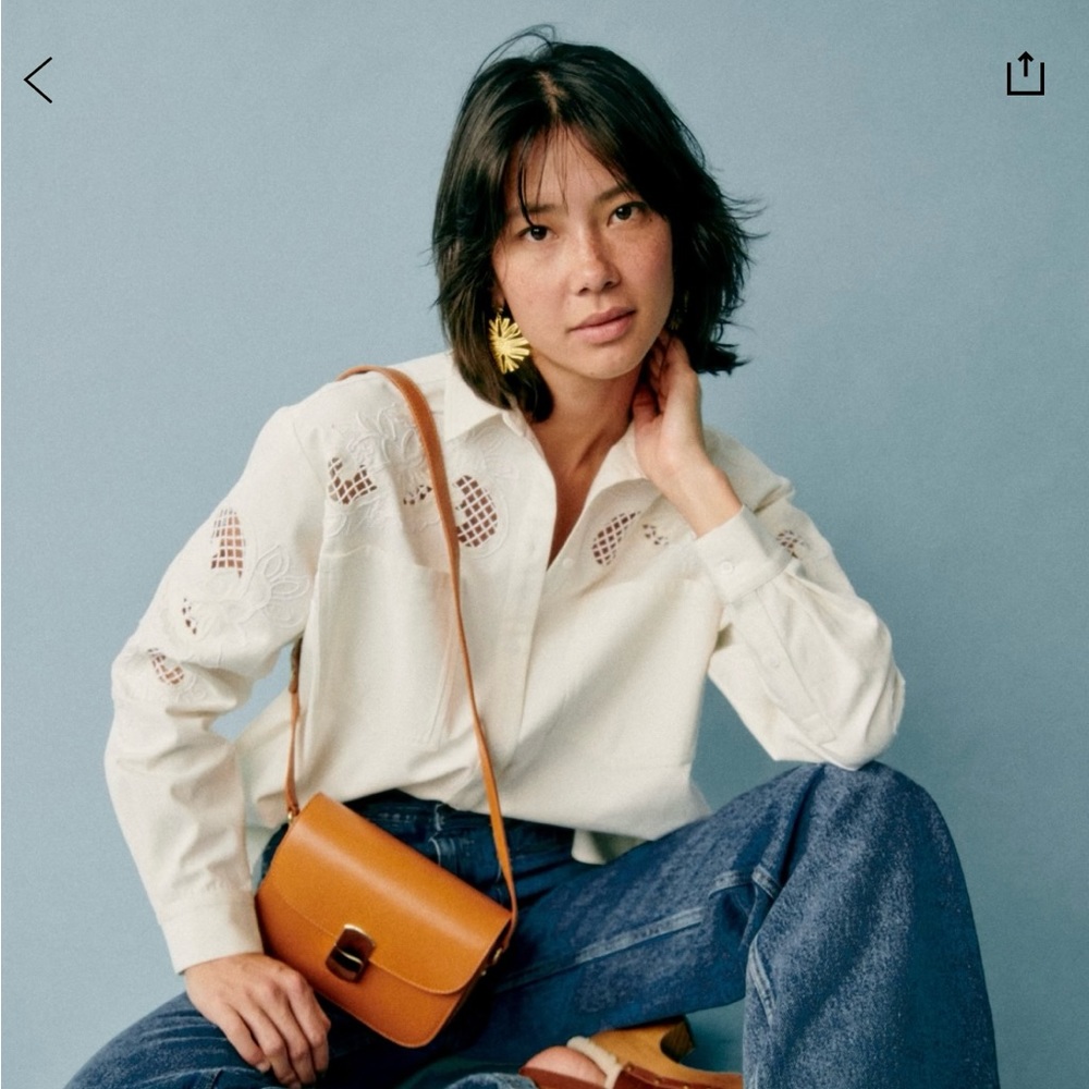 Like New Sézane Nina Shirt Ecru Size 8